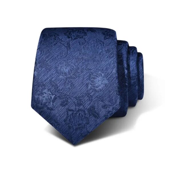 Navy Blue Paisley Silk Necktie