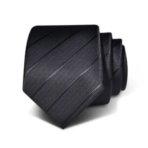 Black striped Silk Necktie