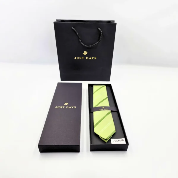 Light Green striped necktie